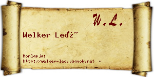 Welker Leó névjegykártya